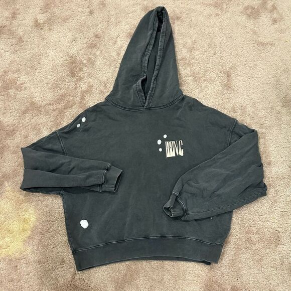 Anine Bing Alec Splatter Vintage Black Hoodie - Picture 5 of 11